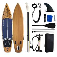 Tabla de Paddle Surf Inflable ACEHERO con Diseño de Madera, Sistema de 3 Aletas, 12'0\"x33.5\"x6\", con Soporte para Cámara de Acción, para Viajes