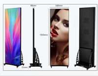 Écran publicitaire LED pliable sur pied P1.86 à pas fin, contrôlé par WiFi 4G, avec animation, faible entretien, indice de protection IP44, pour ascenseur