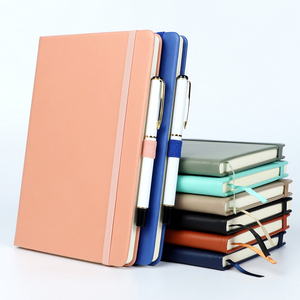 Op maat gemaakte logo A5 PU lederen hardcover notitieboekjes, platliggend, gelinieerd, gestippeld, draagbare schrijfwaren notitieboekjes - Product Image 1