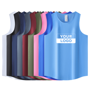 เสื้อกล้ามวิ่งผู้ชาย แห้งเร็ว ระบายอากาศดี 100% โพลีเอสเตอร์ คอเหลี่ยม 80 กรัม ไร้ตะเข็บ สำหรับวิ่งมาราธอน - Product Image 1