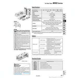 Pièces pneumatiques de MXQ12-10CSAT de table de glissière d'air pneumatique de SMC - Product Image 1