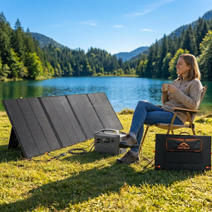 แผงโซลาร์เซลล์แบบพับได้ประสิทธิภาพสูง 400W โมโนคริสตัลไลน์ พร้อมหัวต่อหลายแบบ - Product Image 1