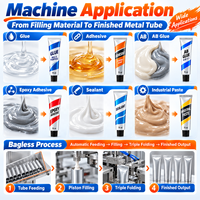 Machine automatique de remplissage, pliage et scellage de tubes métalliques en aluminium pour cosmétiques, dentifrice, pommades et colle silicone