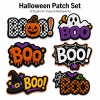 Set de Parches de Chenilla Personalizados de Halloween con Diseños de Fantasma, Calabaza y Telaraña para Gorras y Mochilas, Regalos de Temporada, Venta al por Mayor