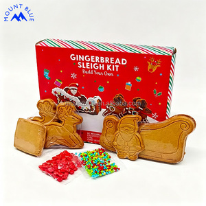 Galletas de jengibre navideñas al por mayor, dulces y saladas, con forma de Papá Noel, trineo, alce, tren, set de jengibre DIY - Product Image 1