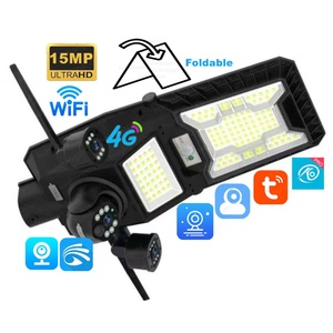 Eseecloud Foldable 3Lens Solar Street <b>Light</b> with Camera Outdoor IP PTZ CCTV 4G Solar WiFi <b>Wireless</b> Security Surveillance Cameras - Product Image 1