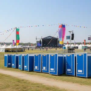 Portes de sécurité modulaires en acier de haute qualité, unités de toilettes portables, design moderne, préfabriquées, pour usage extérieur, écologiques, durables, faciles à installer - Product Image 1
