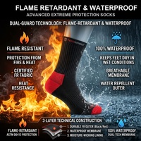 Chaussettes imperméables ignifuges pour hommes et femmes, résistantes au feu, pour la randonnée, la pêche, le travail en plein air, équipement de sécurité, gardent les pieds au sec par tous les temps