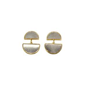 Boucles d'oreilles pendantes unisexes tendance géométriques en acier inoxydable 316L avec placage or PVD, durables et résistantes - Product Image 1