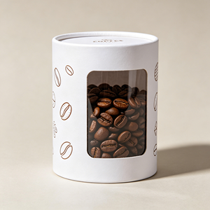 Boîte cylindrique en carton rond imprimée sur mesure avec fenêtre découpée pour le stockage de grains de café de spécialité et les emballages cadeaux - Product Image 4