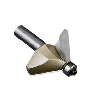 TIDEWAY ZLC0203 Chamfer <strong>Bit</strong> 45 Degree <strong>Bevelling</strong> Cutter Fancy Bearing Trimmer with 6mm Shank Coated Altin Router <strong>Bits</strong> - Product Image 6