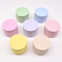 Boîte à Bougie en Métal Vide Ronde 2oz 4oz 8oz 16oz, Récipient en Étain Sans Soudure Crème Vert Violet Noir Rose, Boîte à Bougie avec Couvercle 8oz