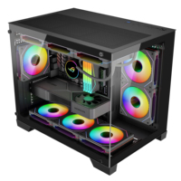 Boîtier d'ordinateur en verre trempé AntarcChill Gaming, boîtier PC Micro-ATX, boîtier PC de jeu panoramique, boîtier PC en métal SPCC, usine de boîtiers PC