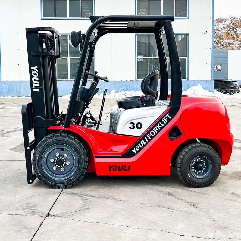 Chinese Forklifts Triple Mast Container Work 2.5ton Warehouse Forklift 3.5ton Diesel Forklift With Side Shifter