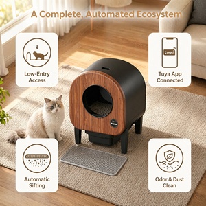 Promo Panas 2026 Kotak Pasir Kucing Otomatis Pintar Kontrol Aplikasi Pemantauan Kesehatan Pembersihan Otomatis Penghilang Bau 75L XL untuk Banyak Kucing - Product Image 3