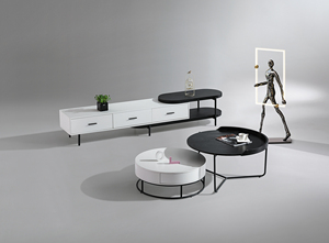 ห้องนั่งเล่นเฟอร์นิเจอร์ทันสมัยสีดำทีวีไม้ยืนตู้ - Product Image 5