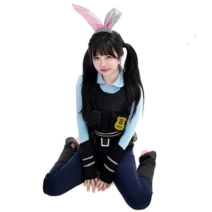 Disfraz de Judy Hopps, Conjunto Completo para Mujer Adulta, Traje de Anime para Conveniones, Chaleco, Top, Leggings, Personaje de Zootopia, 60% Original - Product Image 4