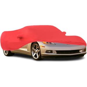 Housse de <span class=keywords><strong>voiture</strong></span> en velours extensible personnalisée pour Chevy Corvette C5 C6 C7 C8, protection UV intérieure, coupe-vent, anti-poussière, anti-rayures, rouge - Product Image 1