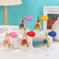 50ML brevet métal pivoine fleur plante vide bouteille en verre parfum huile parfum diffuseur vaporisateur parfum conteneur décoration 50206