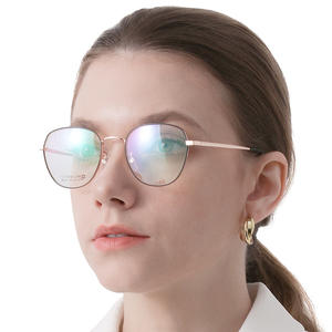 Montures de lunettes ovales en métal simples pour femmes avec verres AC bloquant la lumière bleue pour la protection des yeux, fabriquées à Wenzhou, référence 880551 - Product Image 4