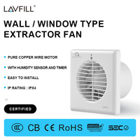 Ventilateur domestique à grand volume d'air de 4 pouces avec capteur d'humidité et grille amovible