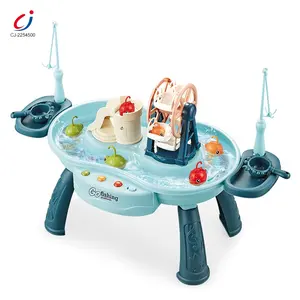 Educational fishing platform water play game toys battery operated go plastic ferris wheel fishing game play set for toddlers