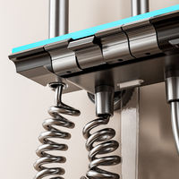 Ensemble de douche thermostatique intelligent numérique mural en laiton poli avec barre coulissante et robinet de pluie à poignée unique pour salle de bain de luxe