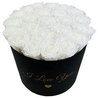 Boîtes d'emballage de fleurs de luxe Boîte-cadeau de fleurs vide à cylindre rond avec logo
