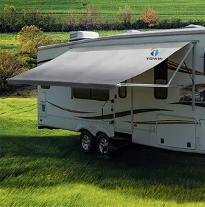 Couverture d'ombre en PVC gris résistant aux UV 100% haute résistance pour camping-car remorque <span class=keywords><strong>caravane</strong></span> écran de confidentialité côté voiture RV <span class=keywords><strong>auvent</strong></span> - Product Image 1