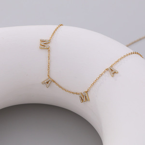 <span class=keywords><strong>Collana</strong></span> di zirconi in argento 925 <span class=keywords><strong>personalizzabile</strong></span> gioielli da donna con lettere di diamanti lucidi ciondolo <span class=keywords><strong>collana</strong></span> con <span class=keywords><strong>nome</strong></span> di mamma - Product Image 4