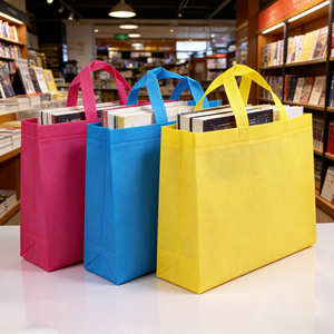 Bolsas de tela no tejida universales para publicidad de ropa, venta al por mayor del fabricante, con base angulada, logotipo serigrafiado y parche reciclable - Product Image 3