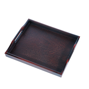 Chinese Style Rectangular <b>Tea</b> <b>Tray</b> Imitation Wood Plastic Serving <b>Tray</b> For Home <b>Tea</b> Coffee Food Use - Product Image 2