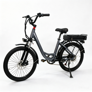 Bicicleta Eléctrica Urbana Deportiva con Motor Trasero sin Escobillas, 7 Velocidades, Portaequipajes Trasero, Llantas de 26 Pulgadas, Batería de Litio de 48V 8Ah, Aluminio - Product Image 2