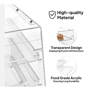 Bánh Rán <span class=keywords><strong>Cookie</strong></span> trong suốt cupcake 3 Khay bánh ngọt Countertop <span class=keywords><strong>Acrylic</strong></span> bánh hiển thị trường hợp - Product Image 4