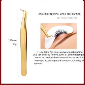 Pinzas para Extensión de Pestañas de Alta Calidad al por Mayor, Pinzas para Pestañas 100% de Acero Inoxidable, Pinzas para Extensión de Pestañas con Punta de Fibra - Product Image 6