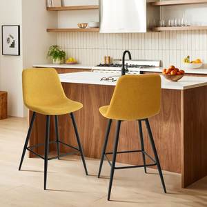 Mobilier nordique Restaurant petit déjeuner cuisine îlot comptoir haut moderne tissu tabouret de bar <span class=keywords><strong>chaise</strong></span> avec dossier - Product Image 4