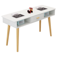 Meubles de manucure professionnels utilisés pour les tables de salon de manucure, style bois blanc, table de manucure moderne simple et ensemble de chaises