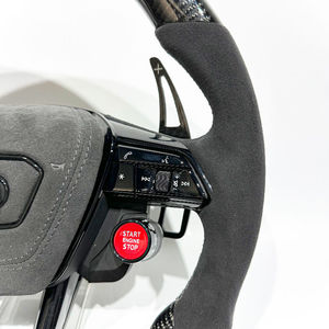 Volant sport à 3 branches en cuir et fibre de carbone de luxe pour <span class=keywords><strong>Audi</strong></span> A4/A6/A8/S6/RS6 - Couleur personnalisée - Product Image 3