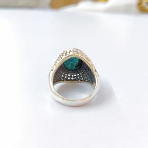Anillo de Turquesa, Anillo de Plata de Ley 925 con Piedra Preciosa, Colección Hecha a Mano, Anillos Finos de Plata, Joyería de Plata, Precio al por Mayor - Product Image 4