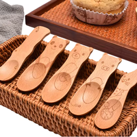 Cuillères à glace jetables en bois de hêtre naturel, écologiques, mini-cuillères pour desserts, cafés, fêtes, pique-niques (vente en gros)