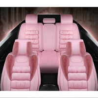 Housse de siège auto universelle en peluche chaude pour l'hiver, 5 places (avant + arrière)