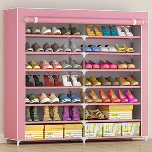 SuoErNuo 2 صفوف من 7 طبقات من 14 القماش خزانة خذاء المداخل حذاء رف المنزل غير المنسوجة الفضاء توفير حذاء قماشي رف - Product Image 4