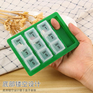 Boîte de distribution de médicaments portable personnalisée Jin Ting, 4 jours, 12 compartiments, étui de rangement pour pilules, boîte à pilules détachable personnalisée - Product Image 1