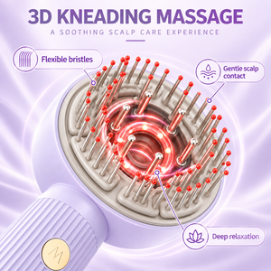 Peine Masajeador de Cuero Cabelludo Portátil con Luz Roja y Microcorriente, Cepillo Desmontable Impermeable para Cuidado del Cabello en Casa o Salón - Product Image 4