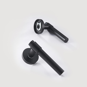 Maxery Simple Design Black and <strong>Gold</strong> Color Brass <strong>Door</strong> Lever <strong>Handle</strong> With Cylinder Rose <strong>Door</strong> Knob - Product Image 3