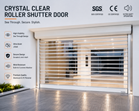 Porte automatique en polycarbonate avec bandes en aluminium, design moderne, antivol, coupe-vent, pour supermarché, hôpital, hall d'entrée, extérieur