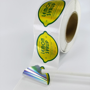 Feuilles d'étiquettes autocollantes holographiques imperméables prédécoupées pour cosmétiques et emballages <span class=keywords><strong>de</strong></span> boissons, rouleaux d'étiquettes imprimées UV - Product Image 2