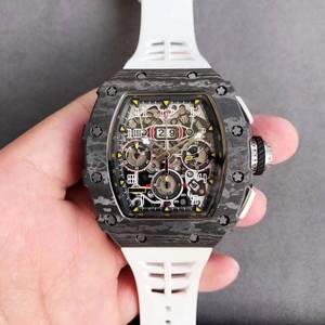 Montre mécanique pour homme, élégante et unique, 011, en forme de baril, en fibre de carbone, avec grand calendrier, chronographe, pour les affaires - Product Image 1