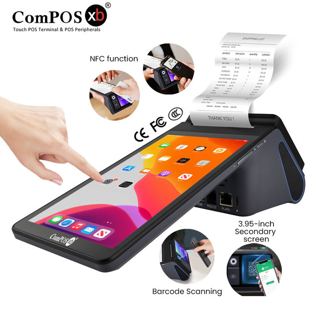 Mobile Pos Machine Handheld Payment Terminal Android GPS Printer Hand-Held Cash Register Restaurant Pos System Cash Register