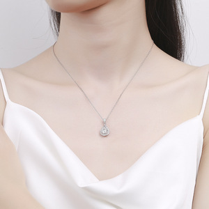 Waterdruppel Moissanite hanger ketting S925 sterling zilver peer geslepen D kleur gecertificeerde luxe choker voor vrouwen jubileum - Product Image 4